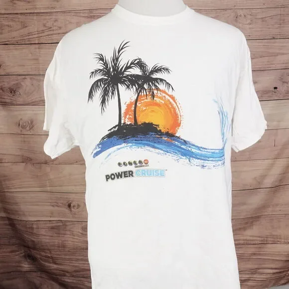 POWERBALL POWER CRUISE FLORAL SUNSET MO LOTTO MISSOURI TSHIRT SIZE XL - Picture 3 of 6